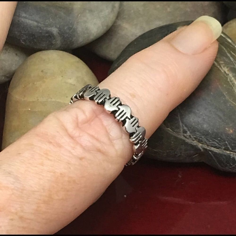 Sterling Silver Hamza Band Eternity Ring